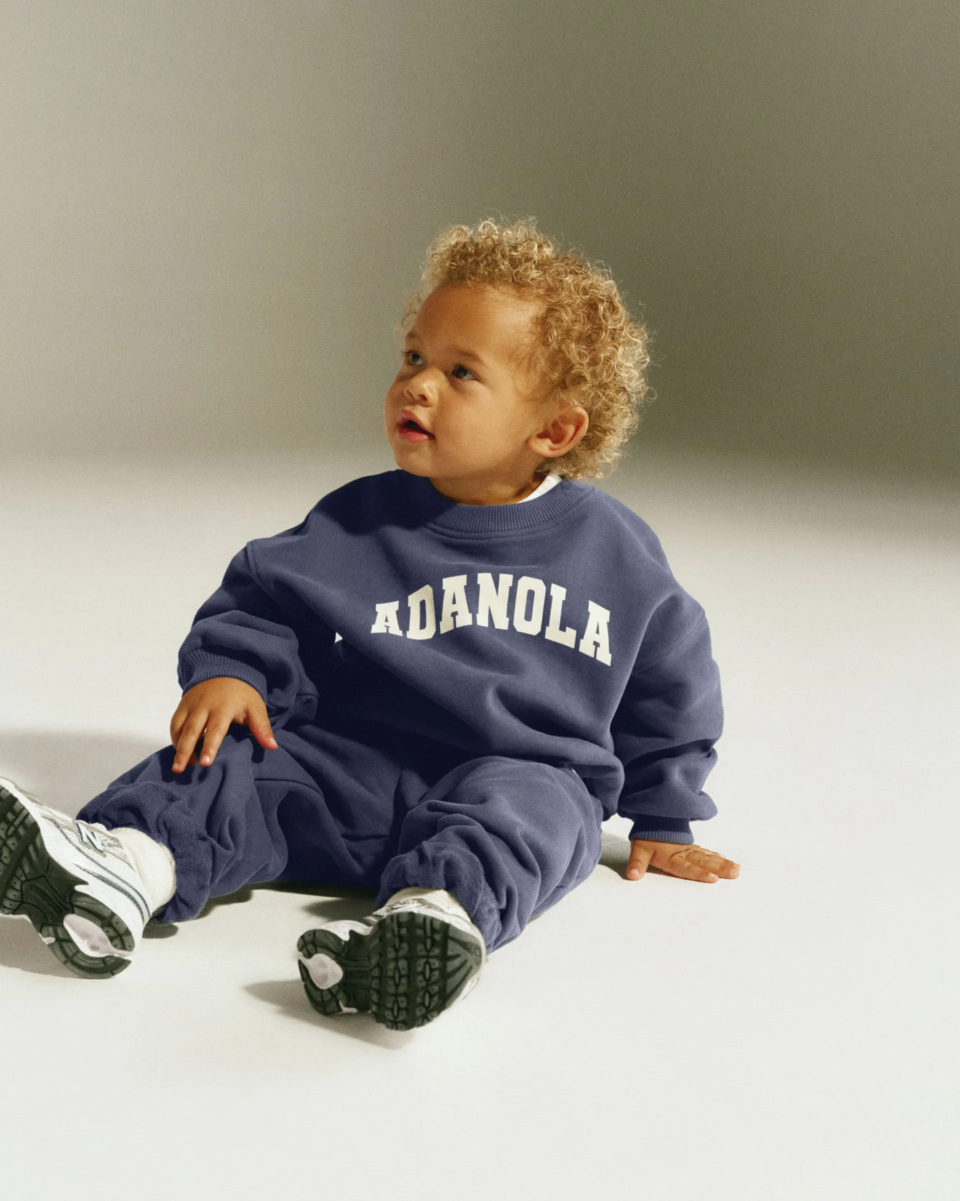 Mini Varsity Oversized Sweatshirt - Midnight Blue/Marshmallow White