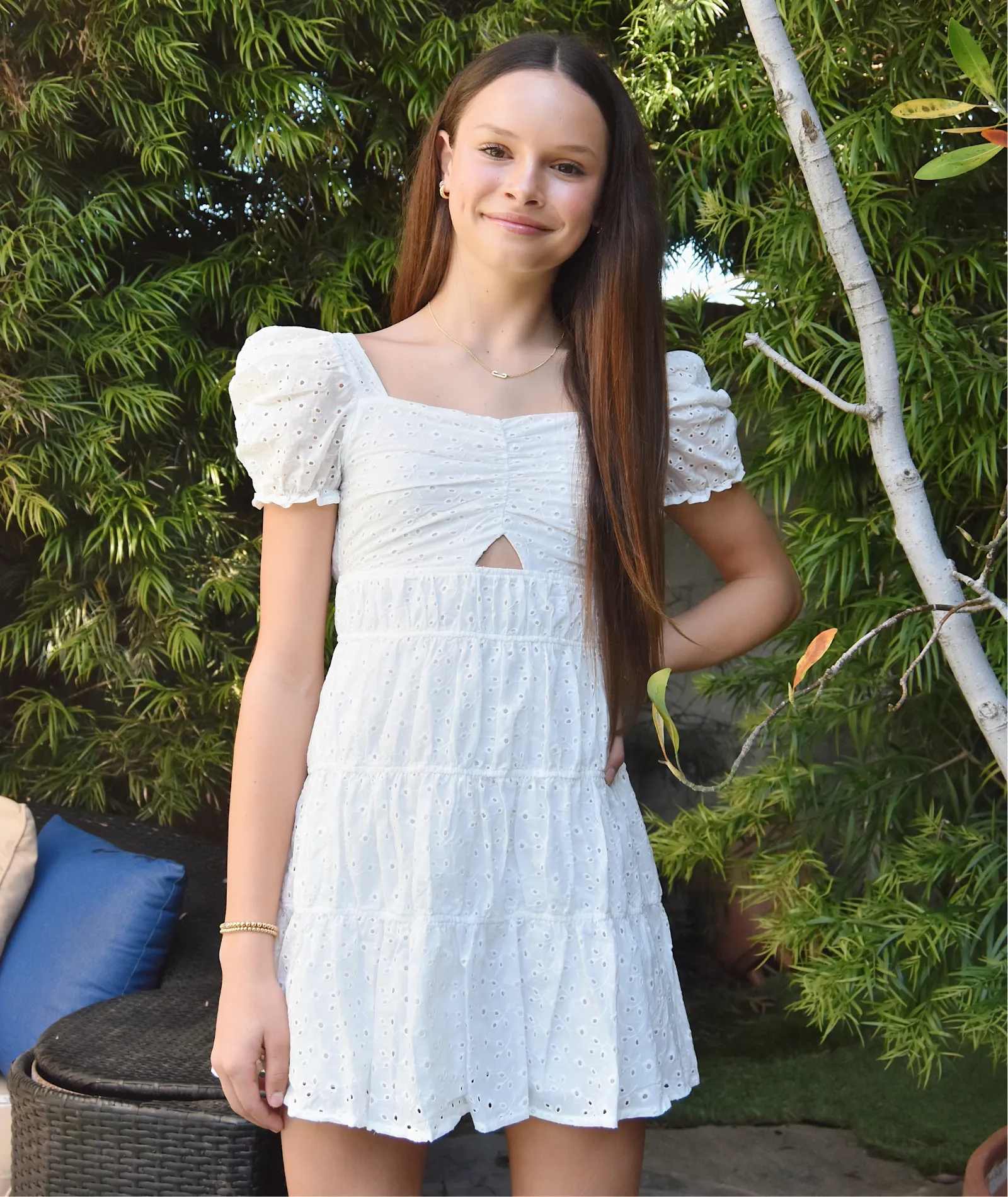 Miss Behave Girls Raquel Ruched Keyhole Dress