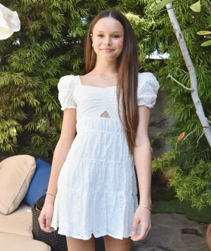 Miss Behave Girls Raquel Ruched Keyhole Dress