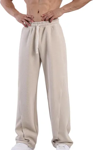 Outdoor Casual Pants Mens Sport Hiking Pants Relaxed Elastic Waist Pants Home Wide Leg Pants Comfy Autumn Pants