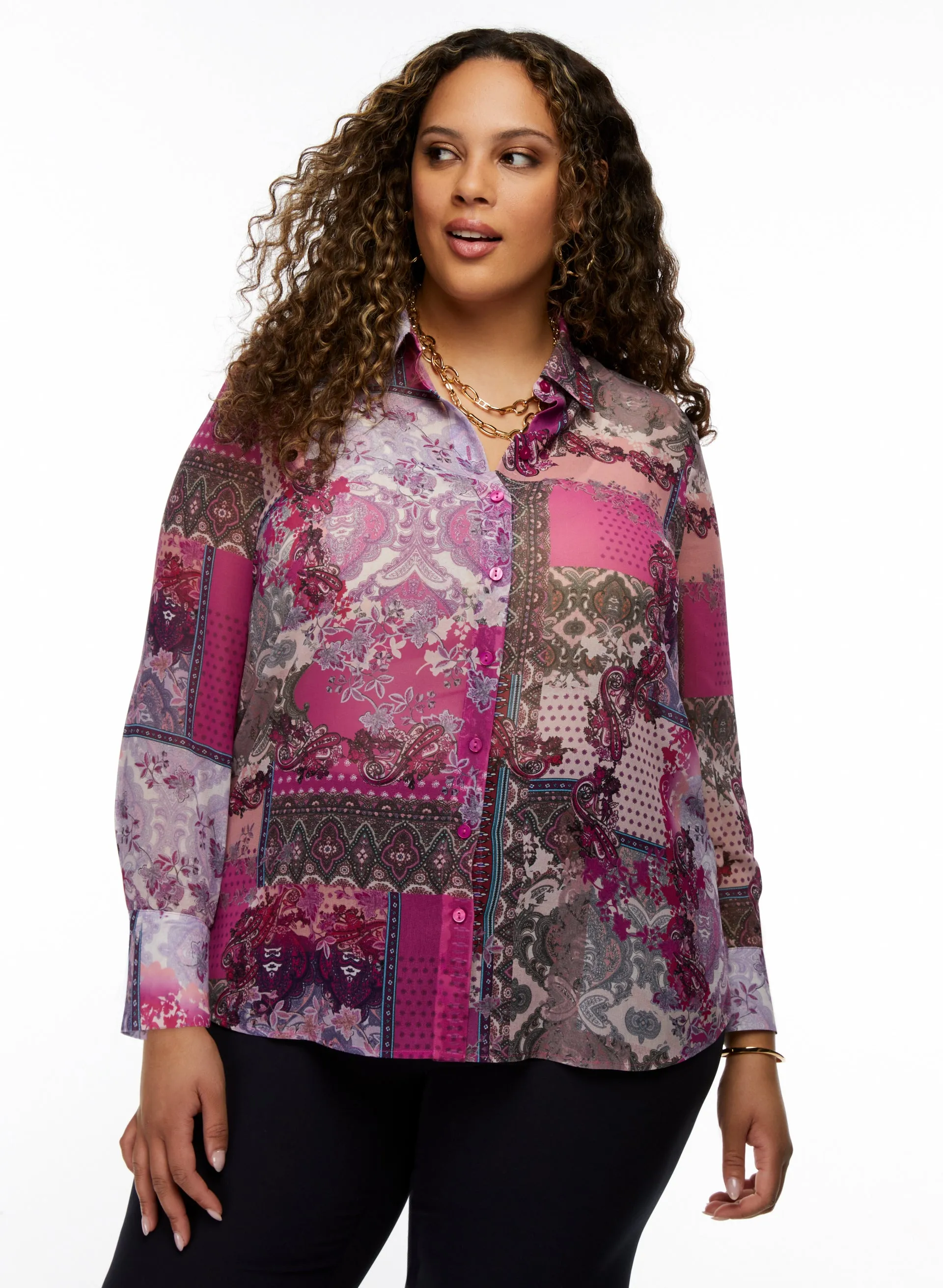 Paisley Patchwork Print Blouse