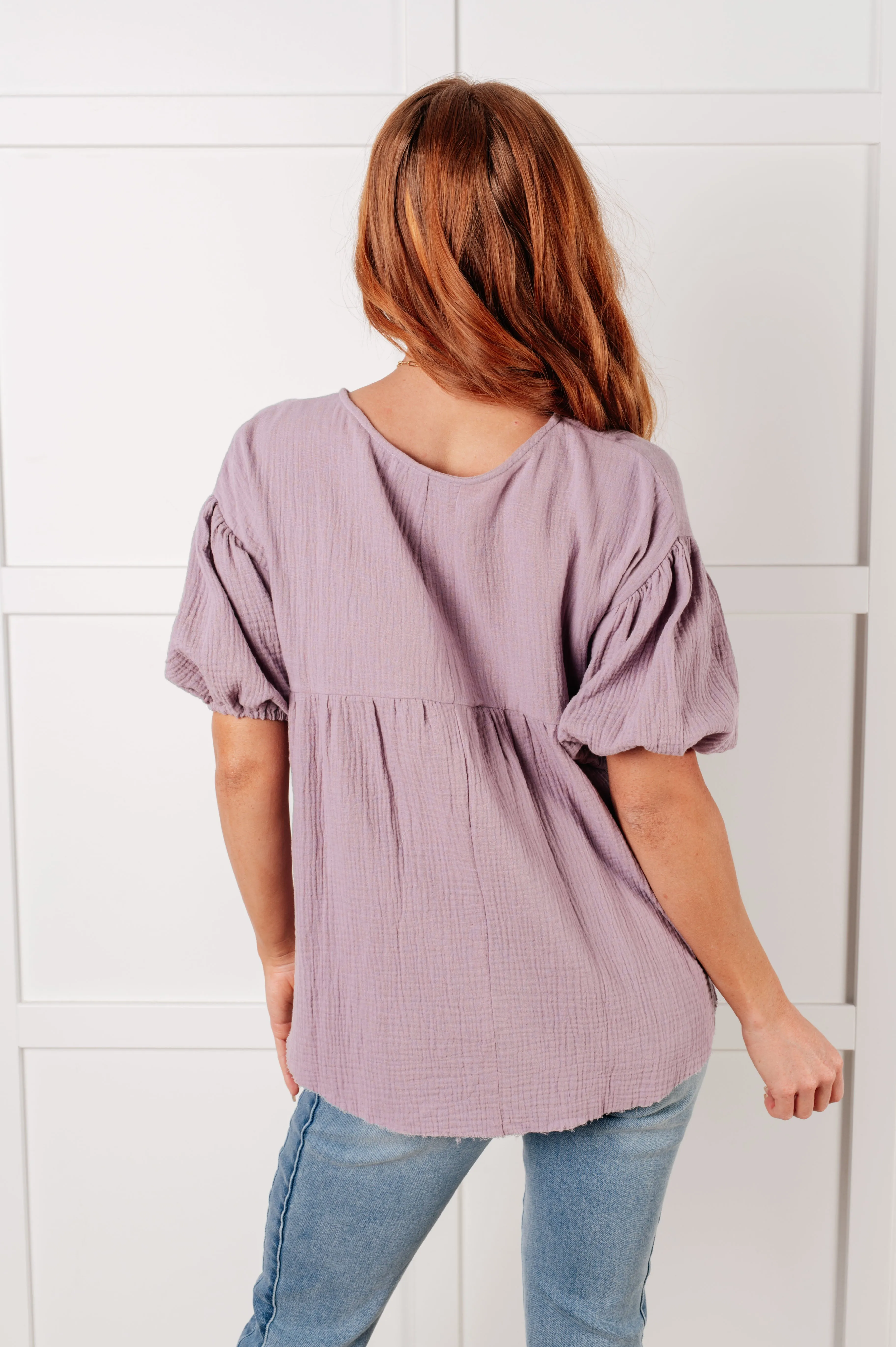 Pleasantly Perfect Bubble Sleeve Peasant Blouse (Online Exclusive)