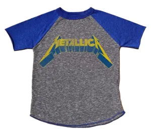 Rowdy Sprout - Metallica Raglan Tee in Cream and Heather Grey and Royal Blue