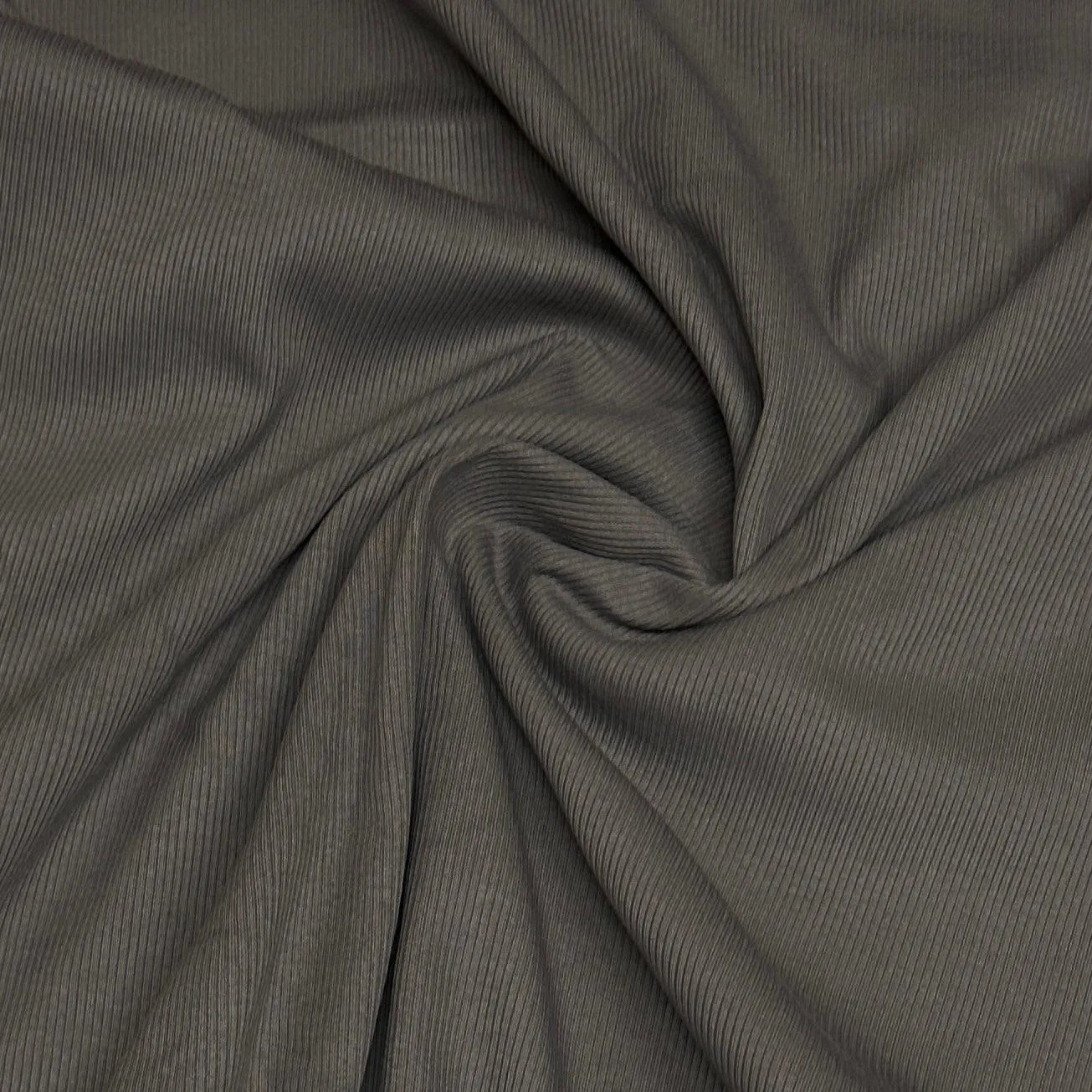 Silver Cotton/Spandex Rib Knit Fabric - 2x1