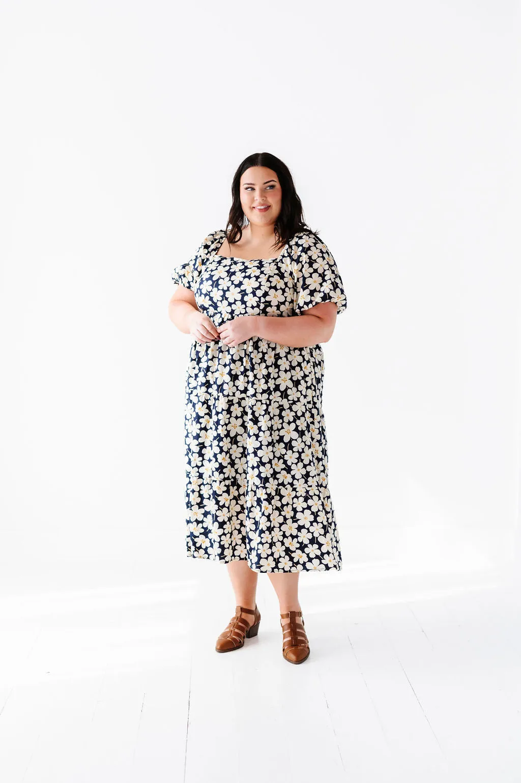 Skye Floral Dress in Black Multi