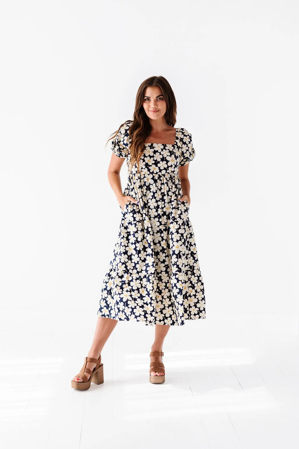 Skye Floral Dress in Black Multi