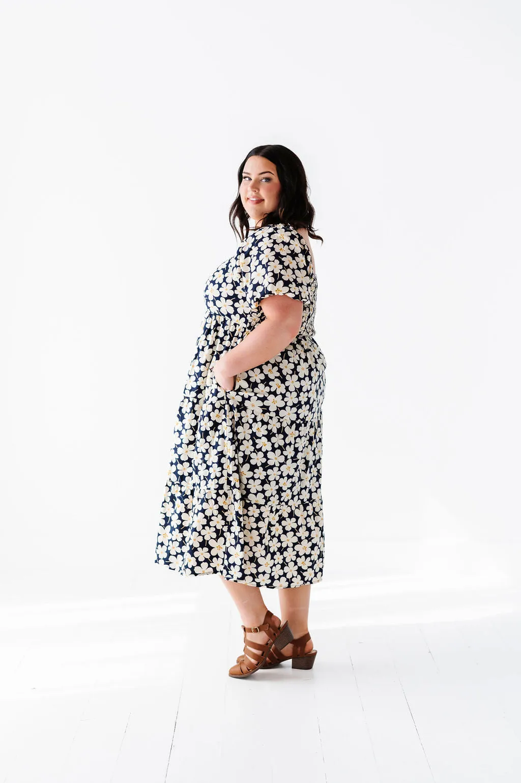 Skye Floral Dress in Black Multi