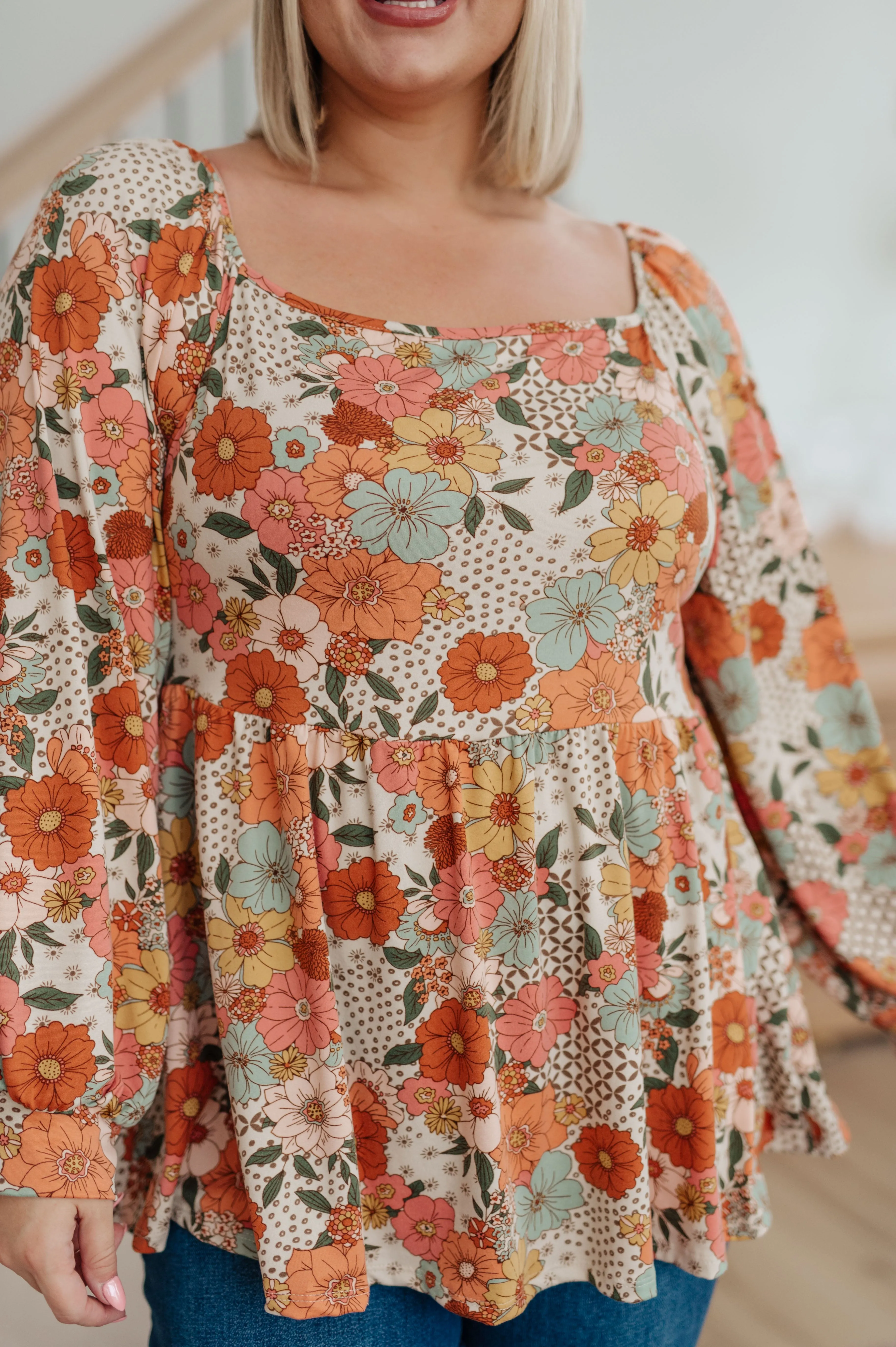 SP24- Fall For Florals Babydoll Top (Reg & Curvy)