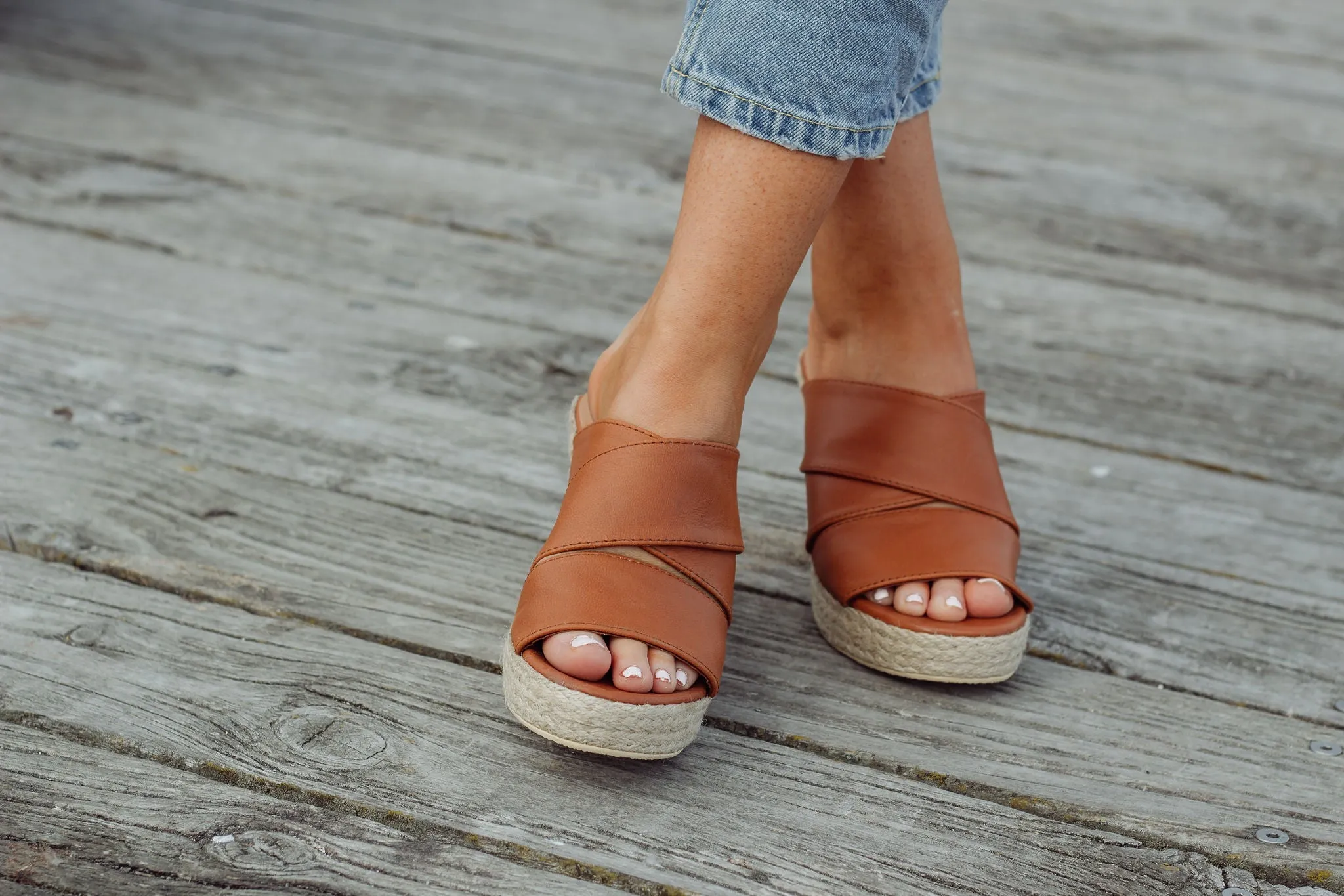 Stella Tan Wedge - 50% OFF LIQUIDATION SALE