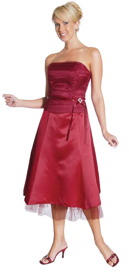 Strapless Princess Cut Two Piece Formal Party Dress