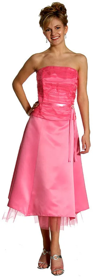 Strapless Princess Cut Two Piece Formal Party Dress