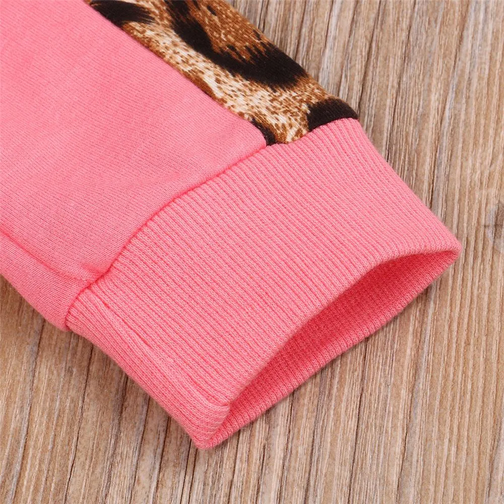 Toddler Girls Long Sleeve Leopard Top & Pants Girls Wholesale Clothing