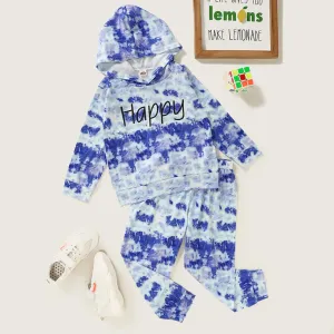 Unisex Tie Dye Printed Long Sleeve Hooded Top & Pants Bulk Kids Clothes