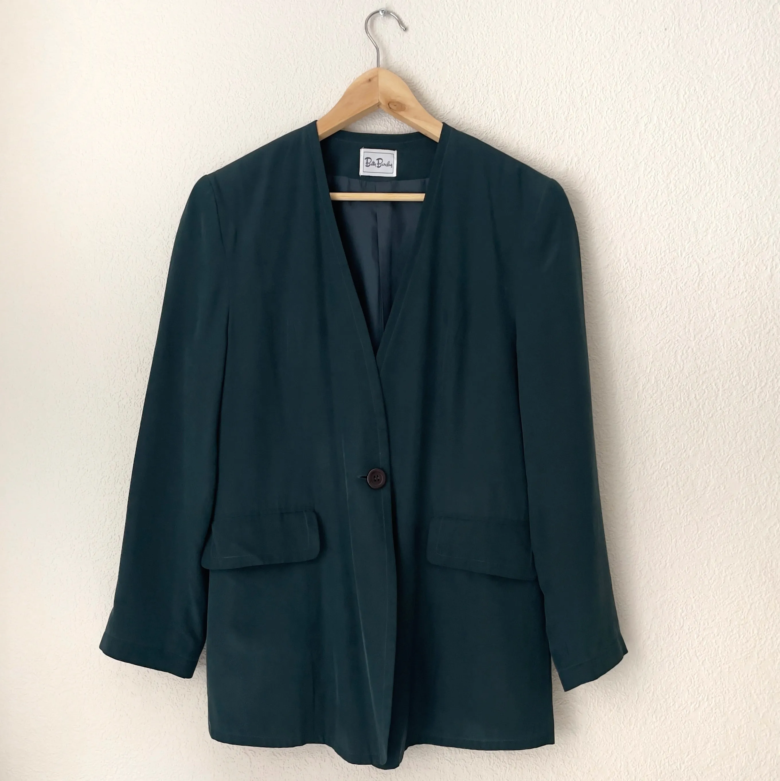 Vintage Dark Green Silk Blazer - Betty Barclay