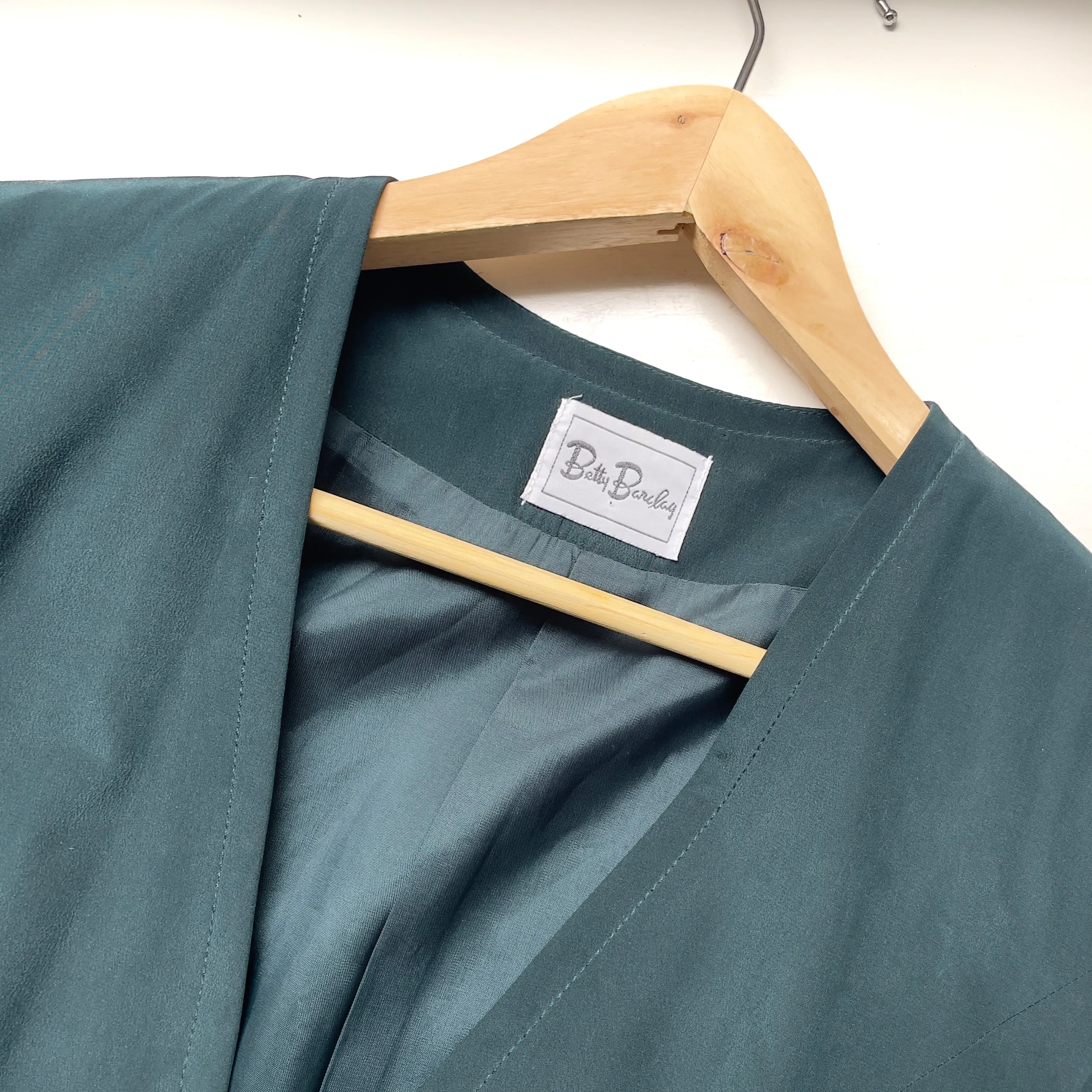 Vintage Dark Green Silk Blazer - Betty Barclay
