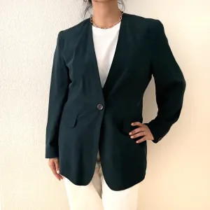 Vintage Dark Green Silk Blazer - Betty Barclay