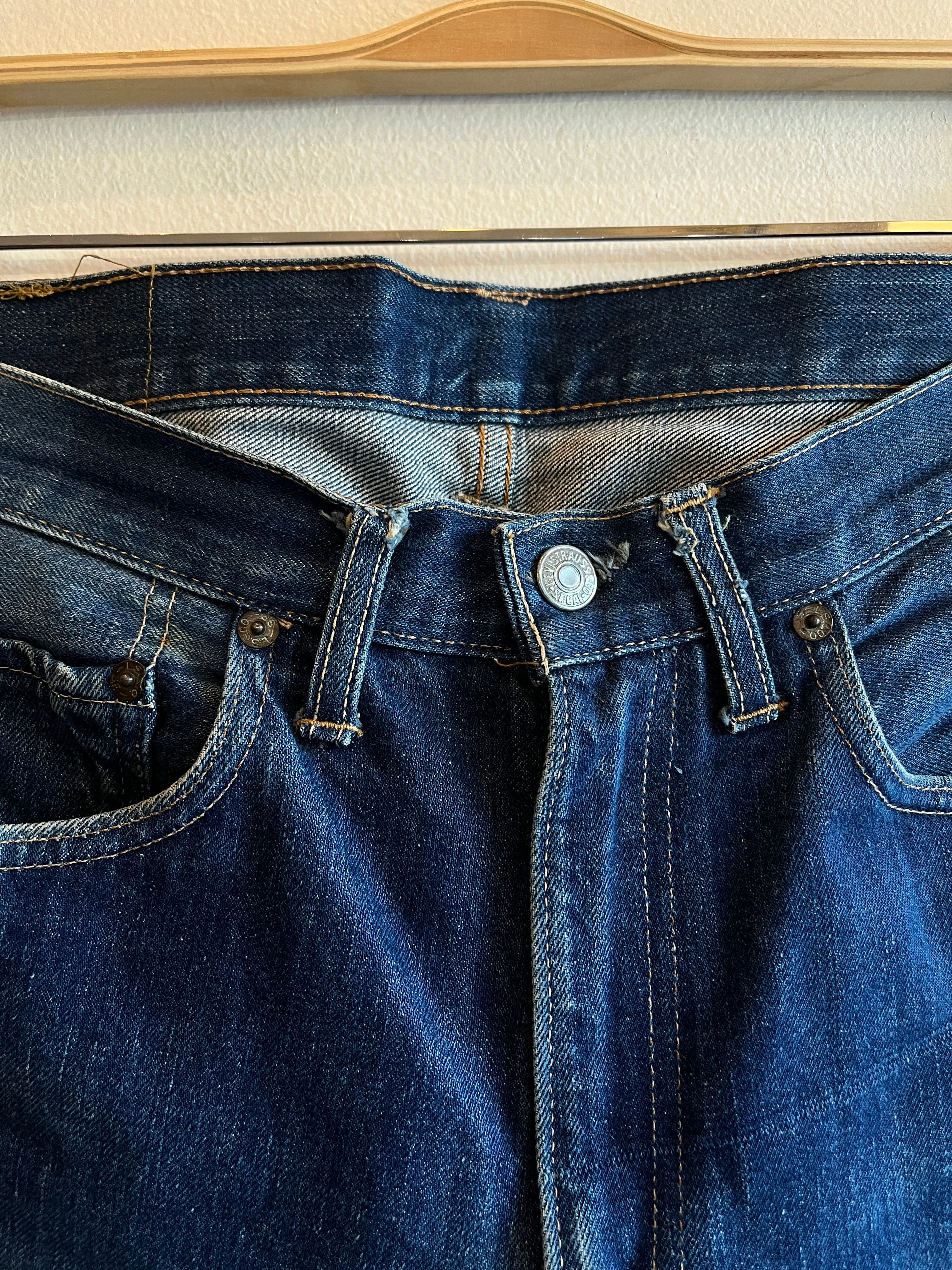 Vintage Early 1970s Levis Big E  502 Denim Jeans