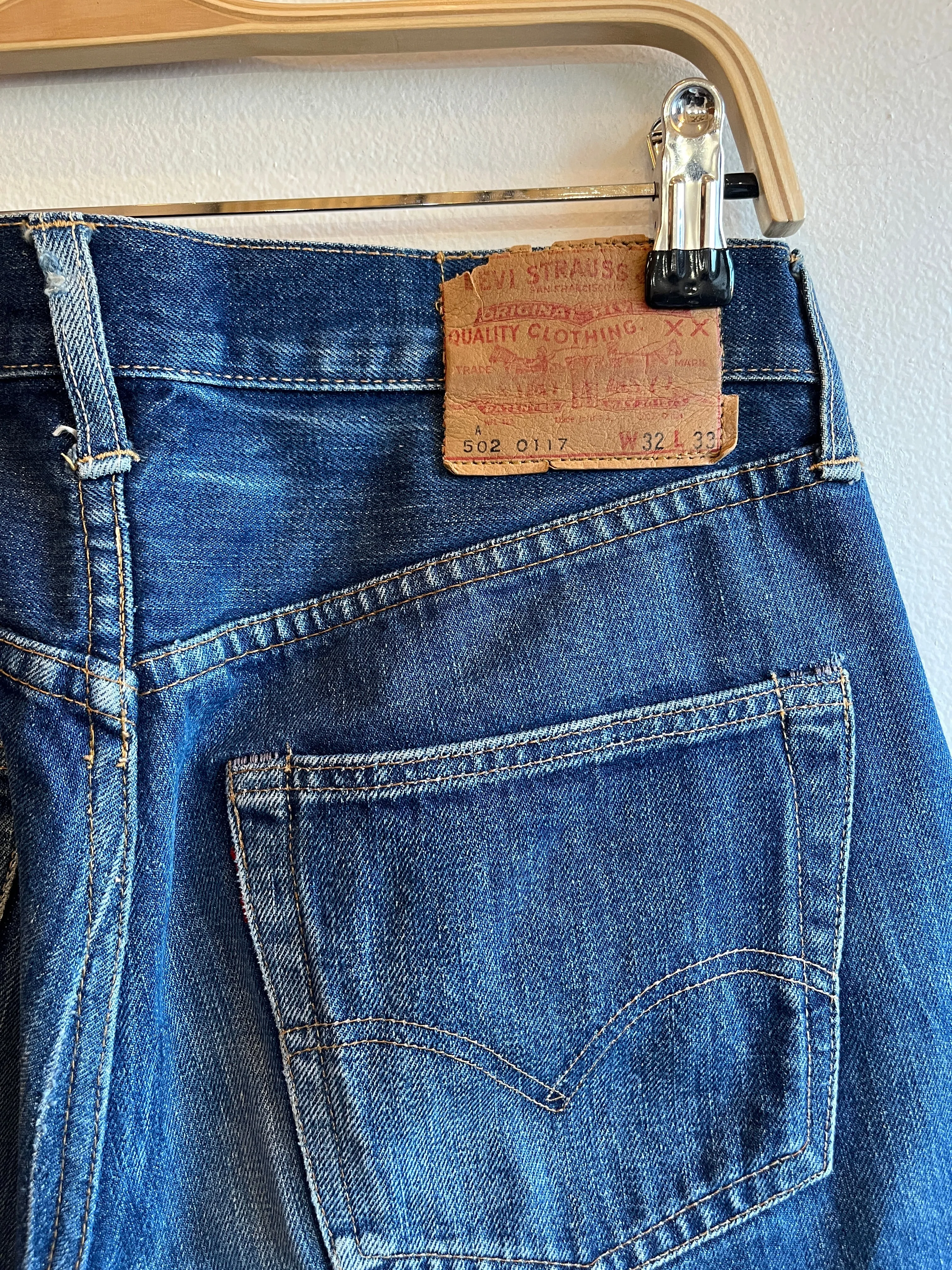 Vintage Early 1970s Levis Big E  502 Denim Jeans