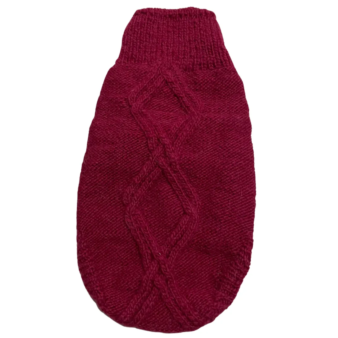 Warm Colorful Red Handknit Alpaca Dog Sweater