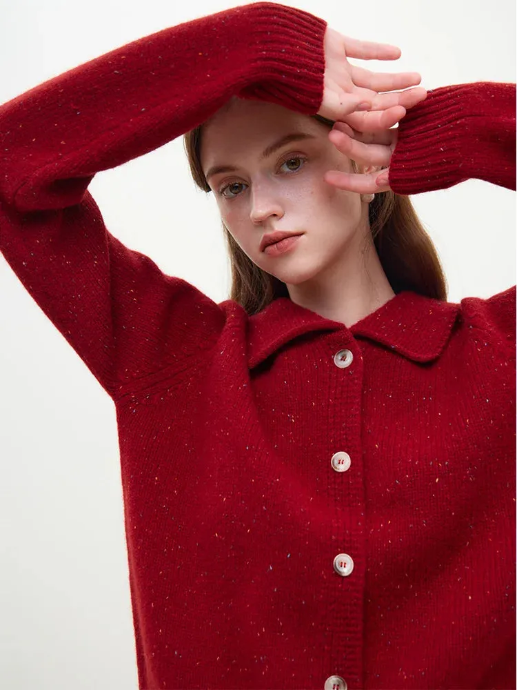 Wenkouban-Christmas Thanksgiving outfits_Casual Full Sleeve Loose Layup Knitwear Red Christmas Sweater