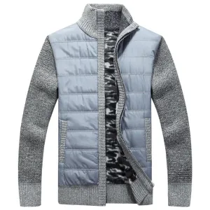 West Louis Fleece Patchwork Wool Fashionable Sweater