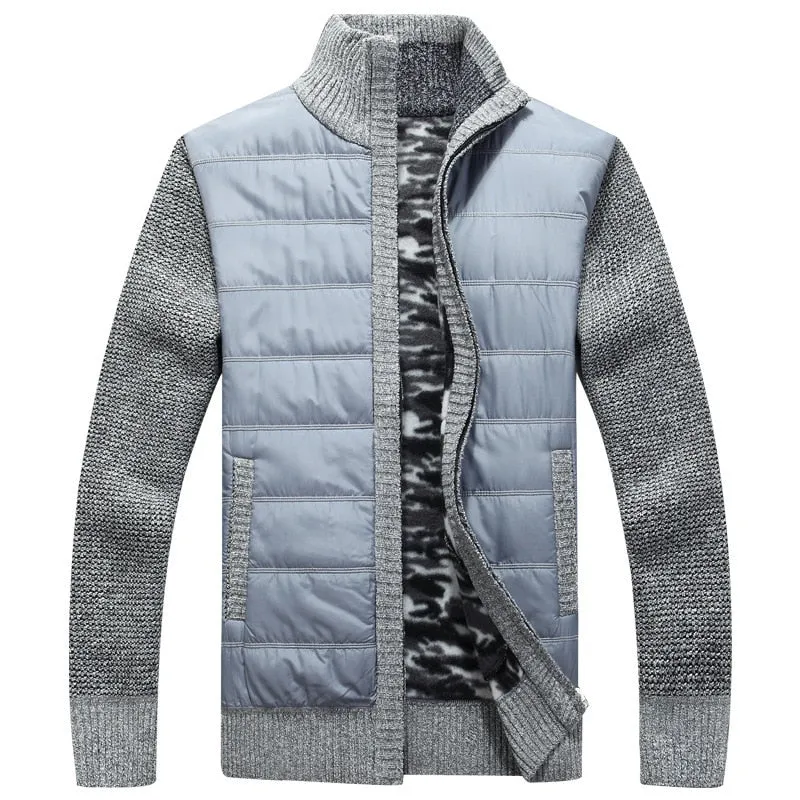 West Louis Fleece Patchwork Wool Fashionable Sweater