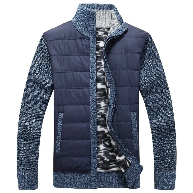 West Louis Fleece Patchwork Wool Fashionable Sweater