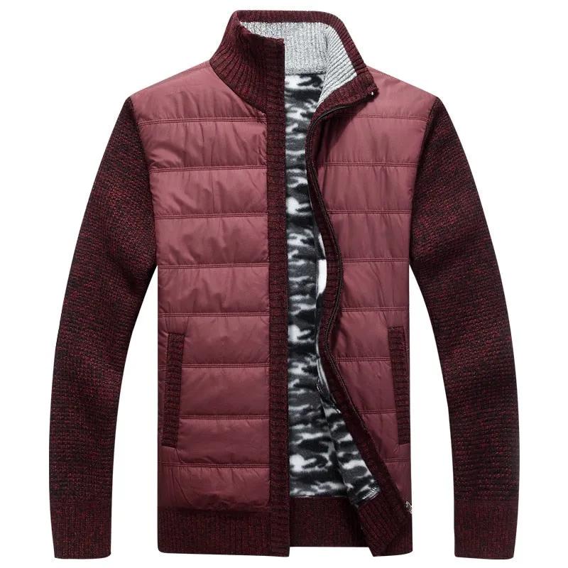 West Louis Fleece Patchwork Wool Fashionable Sweater