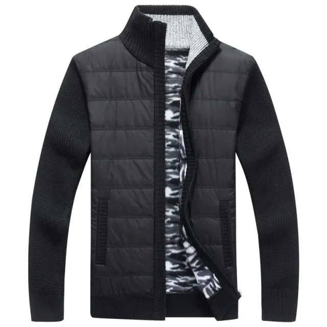 West Louis Fleece Patchwork Wool Fashionable Sweater