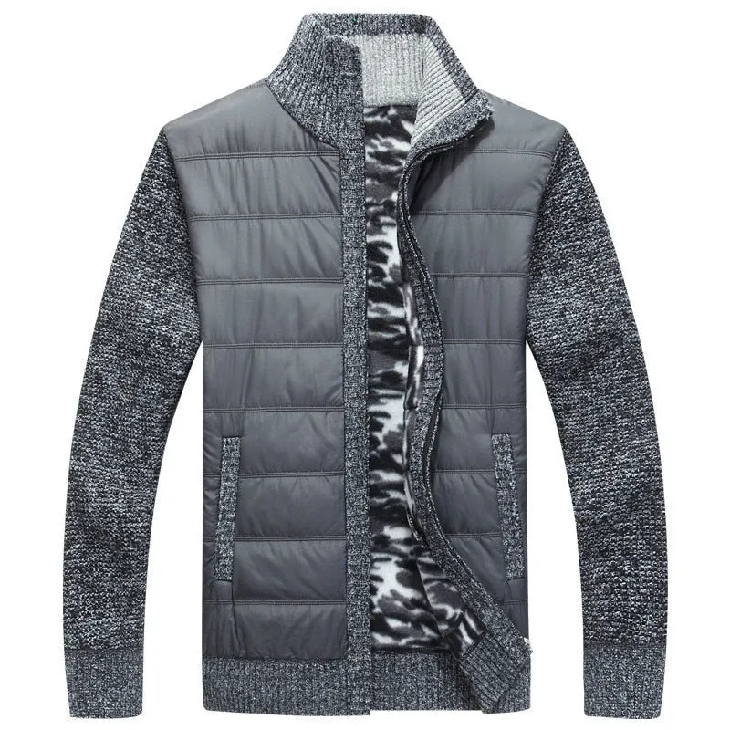West Louis Fleece Patchwork Wool Fashionable Sweater