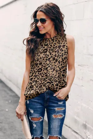 Who's That Girl Ruffled Leopard Blouse
