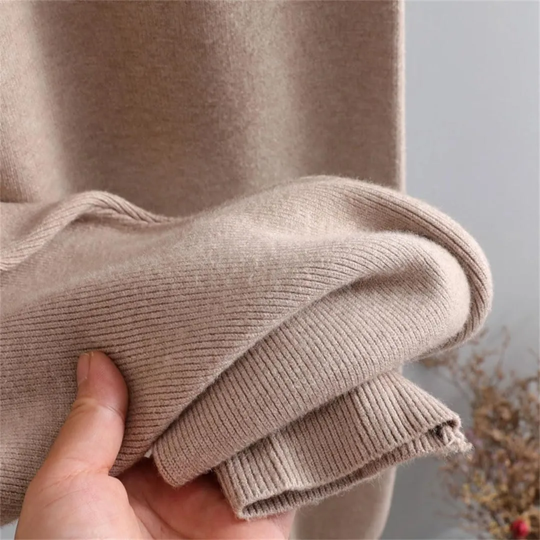 Women Cotton Knitted Trousers Thick Elastic Waist Drawstring Harem Pants Autumn Winter Sport High Waist Pant