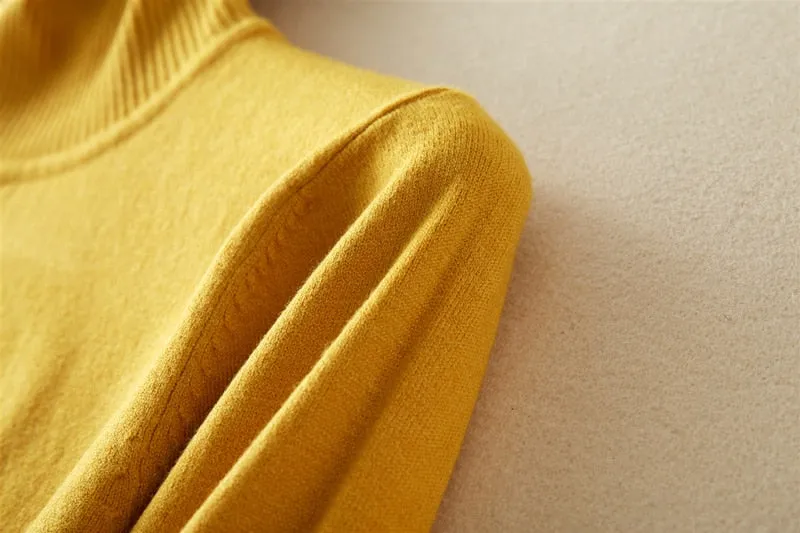 Women'S Tops Solid Turn-Down Collar Thick Turtleneck Pullovers