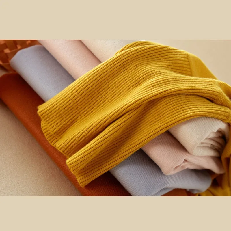 Women'S Tops Solid Turn-Down Collar Thick Turtleneck Pullovers
