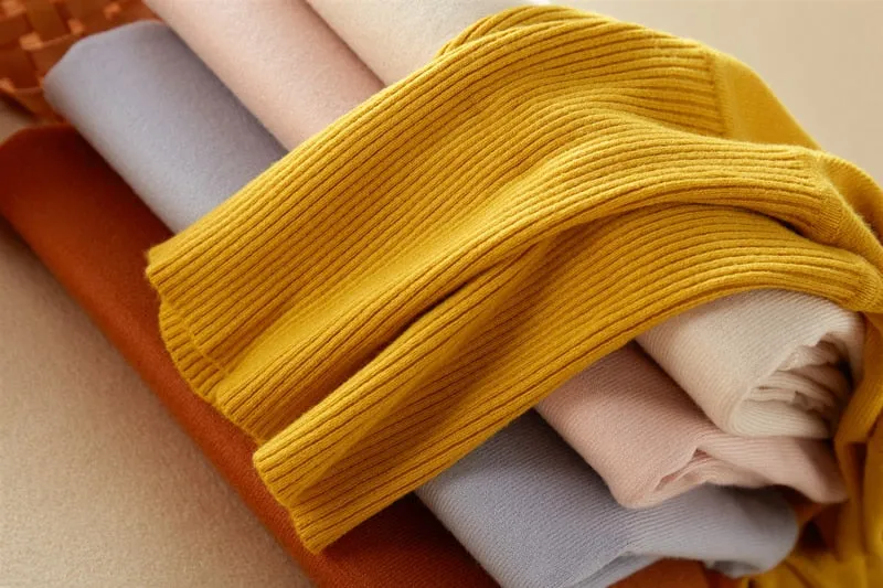 Women'S Tops Solid Turn-Down Collar Thick Turtleneck Pullovers